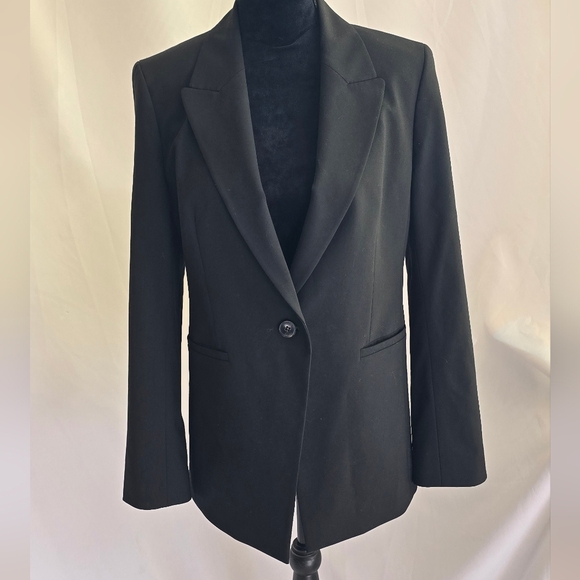 Lafayette 148 New York Jackets & Blazers - Lafayette 148 women 8 wool collared one button closer blazer black career office